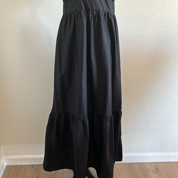 LOFT Black Open Back Maxi Dress Size 6 - Picture 7 of 12
